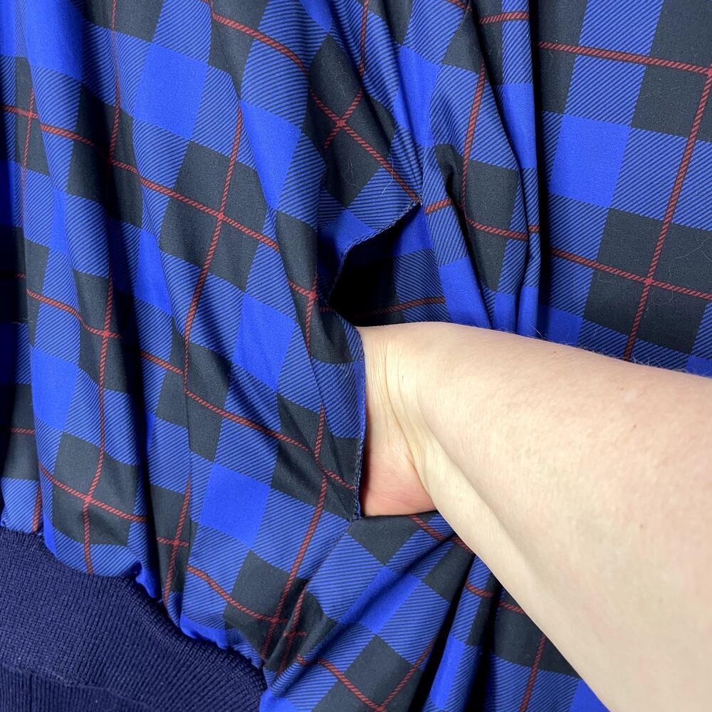 Sunderland of Scotland Size L Classic Pullover Vintage Tartan Plaid blue Nylon - Picture 6 of 10